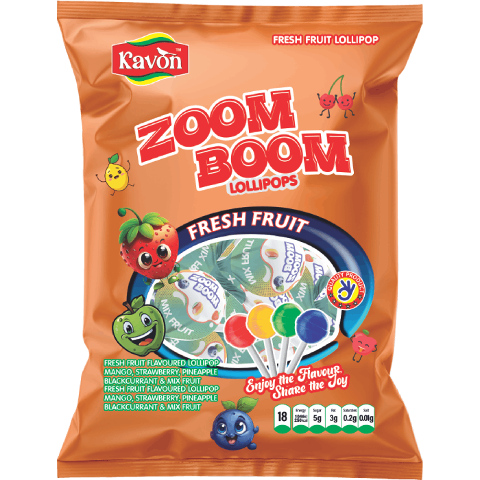 Zoom Boom Mix Fruts Lollipops